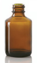 50/70 ml diagnosefles, amber, type 1 geblazen glas